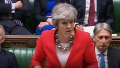 Theresa May, durante el debate de este martes en la Cmara de los Comunes