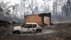 Incendio forestal en Moces