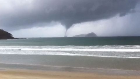 Tornado en la playa de Patos de Nigrán (Vigo)
