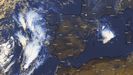 La Imagen del satlite muestra el sistema de bajas presiones situado al oeste de la Pennsula