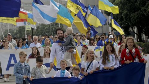 Imagen de la marcha por el d�a de la independencia de Ucrania convocada por AGA-Ucra�na el pasado 24 de agosto