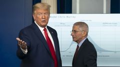 Donald Trump, junto a Anthony Fauci