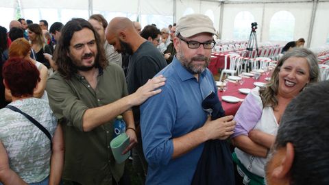 Acto de Anova. En la imagen, Antón Sánchez y Martiño Noriega, en la imagen.