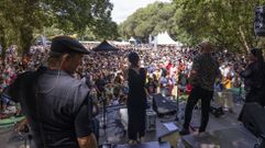 Xabier D�az, durante a sesi�n verm� deste s�bado na Carballeira de Zas 
