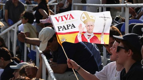 Pancarta vista en el Estadio Ol�mpico de Barcelona.