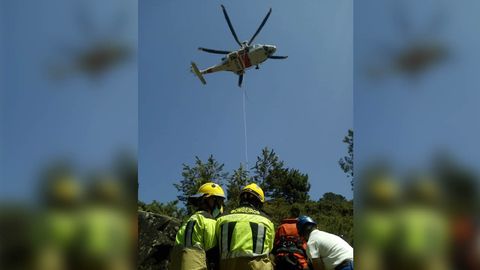 Los servicios de emergencia tuvieron que rescatar el mircoles a un hombre que se haba roto un tobillo y tuvo que ser trasladado en helicptero