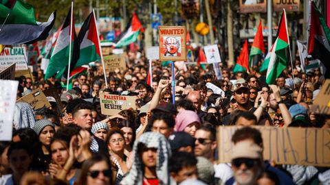 Manifestacin en apoyo a Gaza en Barcelona