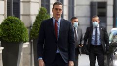 El presidente del Gobierno, Pedro S�nchez, a su llegada al pleno de este mi�rcoles

