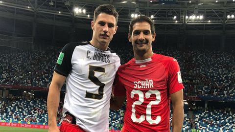 Schr y Borges posan tras el Suiza-Costa Rica