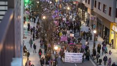 Vista general de una manifestaci�n por el 8M, D�a Internacional de la Mujer, en Gij�n