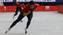 Nil Llop, durante un entrenamiento en Madrid