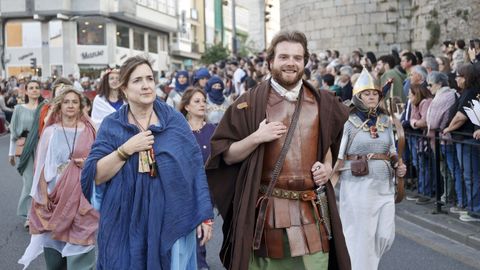 El concejal Jorge Bustos, durante el desfile