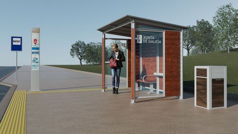 Modelo de paradas seguras que implantar� la Xunta en su red de transporte p�blico