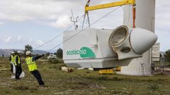 Trabajos de repotenciaci�n de un parque e�lico.