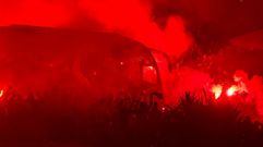 Espectacular acogida de la afici�n al Celta