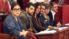 Integrantes del grupo municipal del PSOE de Ferrol durante un pleno, en foto de archivo.