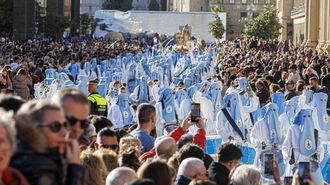 Vista xeral da procesi�n do Santo Enterro en Zaragoza.