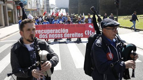 Dia del Trabajo. Manifestacin por el 1 de Mayo en Lugo