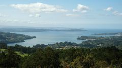 Vista area de Cabanas y la ra de Ares
