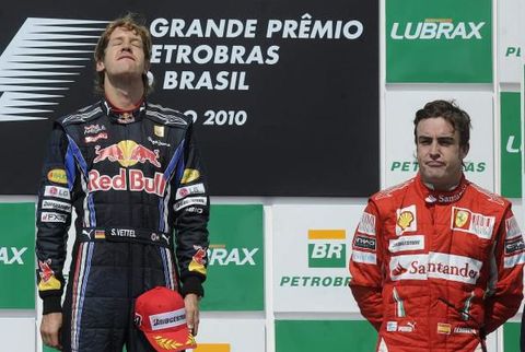 Vettel y Alonso.Sebastian Vettel y Fernando Alonso.
