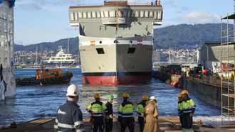 Imagen de archivo de una botadura en las instalaciones de Arm&oacute;n Vigo.