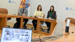 Las conselleiras de Medio Ambiente y de Medio Rural, durante la videoconferencia on representantes de 16 concellos y el presidente de la Hidrogrfica Mio-Sil.