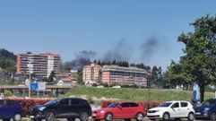 La columna de humo que se ve�a desde Pontevedra