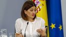 La ministra de Infancia y Juventud, Sira Rego, durante su intervenci�n en la rueda de prensa posterior a la reuni�n del Consejo de Ministros.