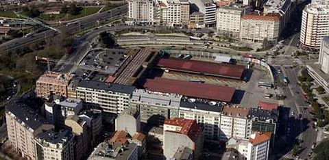 Vista a�rea de la actual estaci�n de autobuses y sus alrededores.