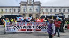 Los trabajadores de la limpieza se manifiestan un da ms en Lugo reclamando un convenio justo