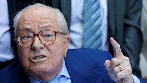 Jean-Marie Le Pen durante una rueda de prensa en la universidad de Marsella, en el 2013