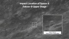 Una imagen de sat�lite muestra la zona de impacto del cohete sobre la Luna