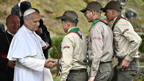 El papa Le�n XIV durante su visita a Hipona.