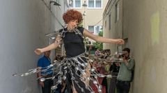 Ana Gesto durante una de sus performance