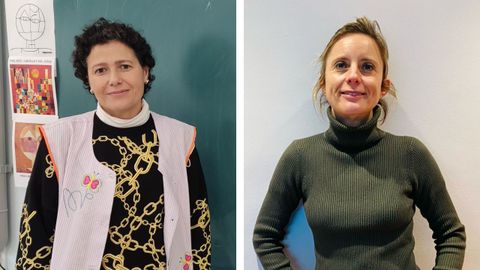 Por la izquierda, las docentes Tania Garca y Vernica Martnez