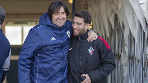 Secho Mart&iacute;nez, a la izquierda, en el &uacute;ltimo partido del Compostela ante el Racing Vilalb&eacute;s.