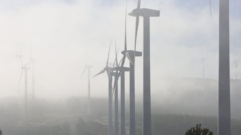 Parque eólico de Iberdrola en la provincia de Lugo, en foto de archivo