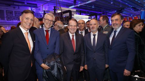 José María Benavent, presidente del Grupo Nueva Pescanova; Javier Touza, presidente de la Cooperativa de Armadoras de Vigo; Abel Caballero, alcalde de Vigo, y David Regades,, delegado especial del Estado en el Consorcio de la Zona Franca de Vigo