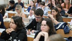 Alumnos dos cursos de galego da RAG e do ILG para persoas estranxeiras e de f�ra da comunidade, nunha imaxe de arquivo.