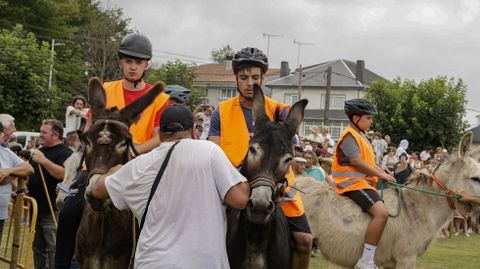 Un grupo de j�venes jinetes a la salida de la prueba