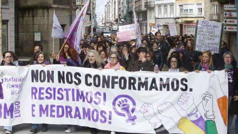 Manifestaci�n con motivo del 8M en Lugo, convocada por la Plataforma Feminista.