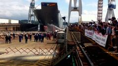 Botadura del �Adelaide� en Ferrol