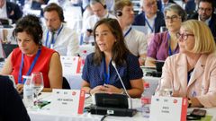 La alcaldesa de A Coru�a, In�s Rey, en la reuni�n  en C�ceres de la Comisi�n Coter del Comit� Europeo de las Regiones