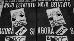 Cartel histrico en el que se reclamaba un nuevo estatuto para Galicia