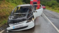 El coche qued&oacute; pr&aacute;cticamente calcinado por culpa del incendio.