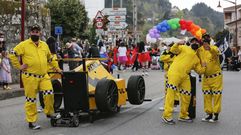 Imagen del desfile de entroido de Cortegada el a�o pasado.