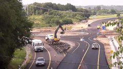 Rotonda de acceso de la N-540 a la A-56 en Carballedo