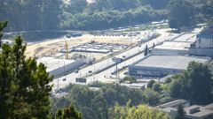 Aspecto actual de las obras del futuro parque empresarial de Pontevedra