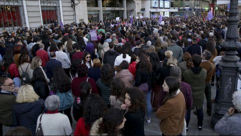 Manifestacin en el centro de A Corua