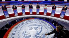 Los candidatos republicanos en su debate.